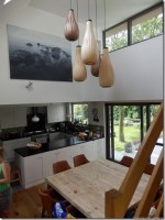 lot de 5 lampe suspension en bois